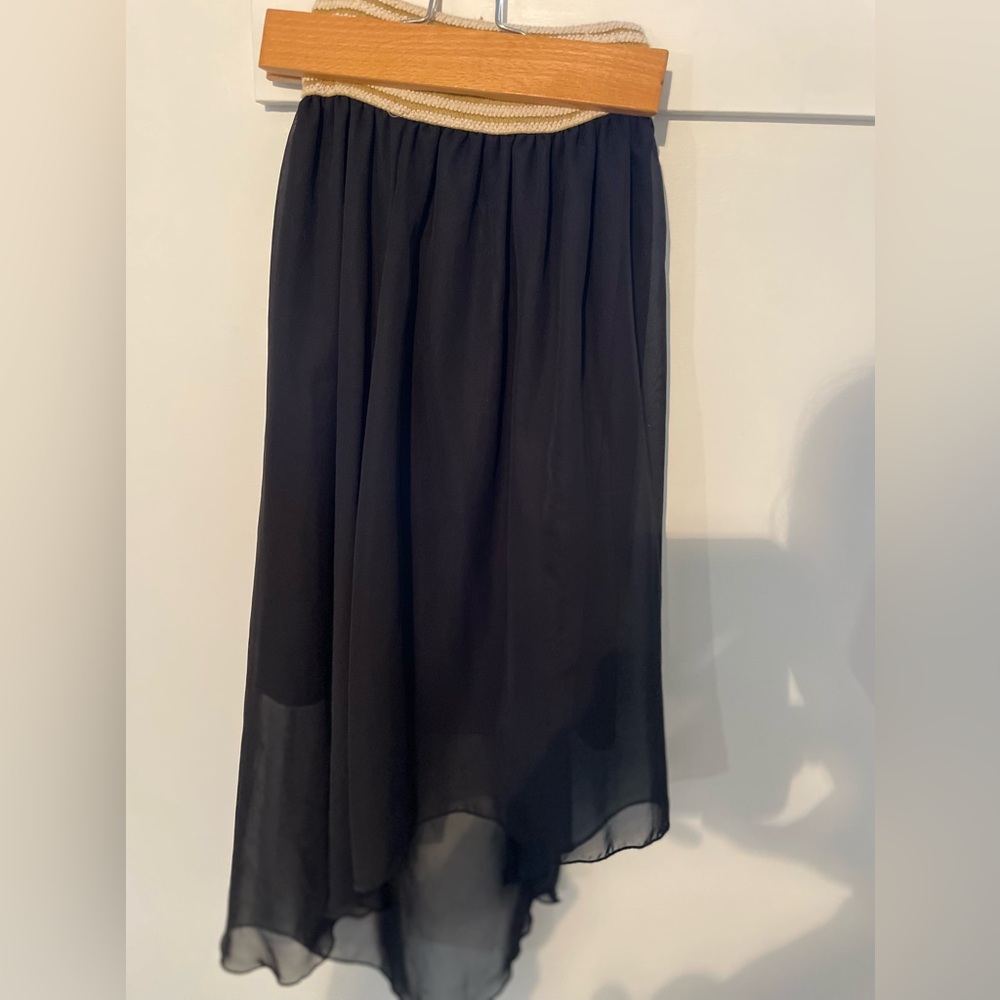 jupe noir chic en soie pour petite fille
